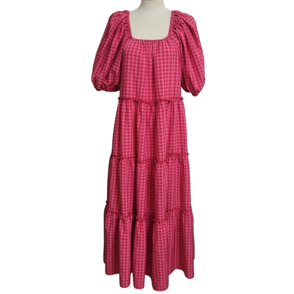 ZOCO EXCLUSIVE  Daymaker Dress Pink Gingham Maxi Dress Size S - Picture 6 of 14